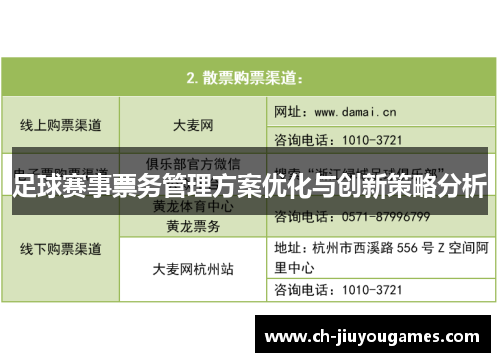 足球赛事票务管理方案优化与创新策略分析