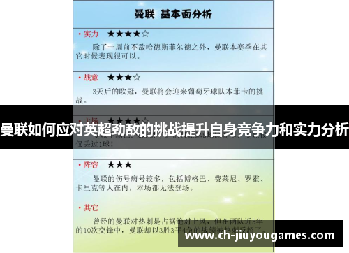 曼联如何应对英超劲敌的挑战提升自身竞争力和实力分析